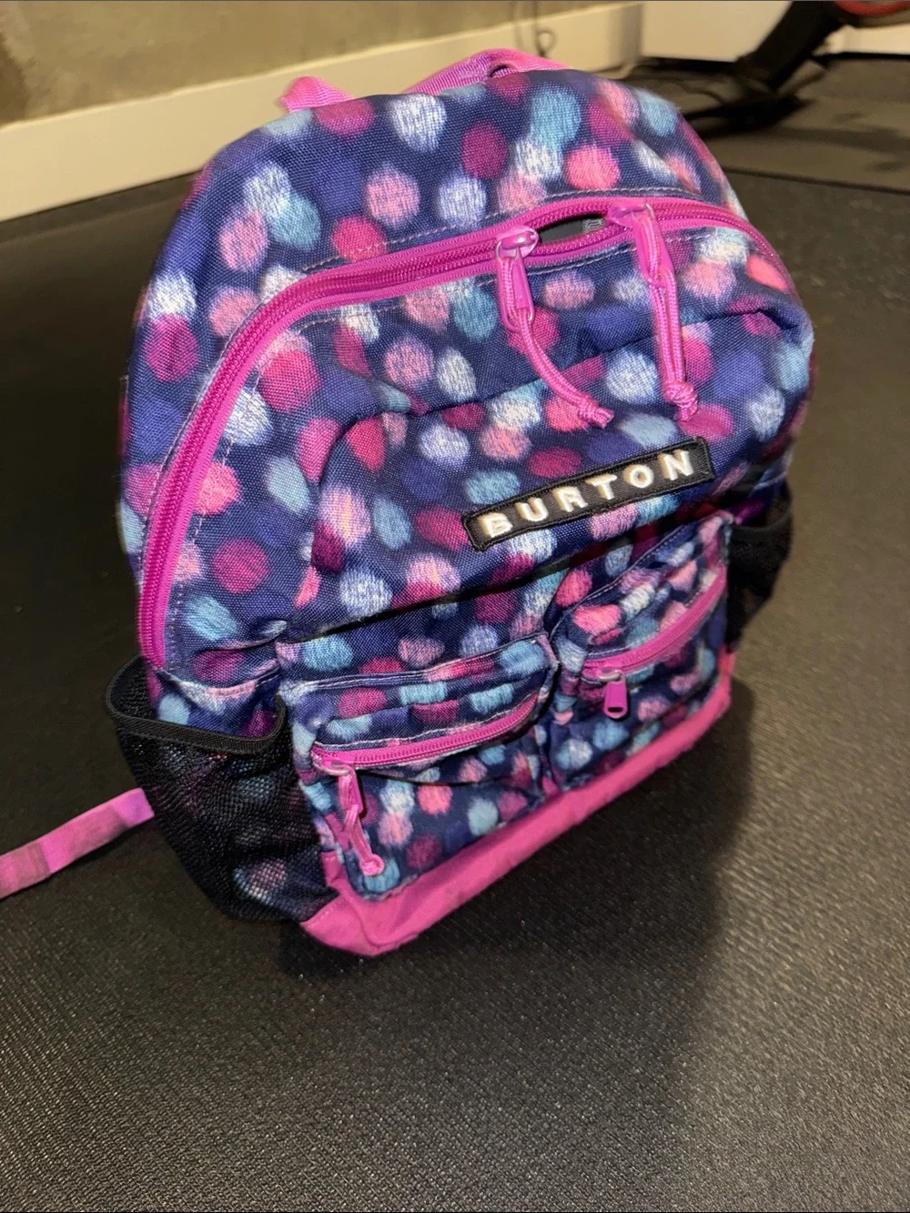 Burton Kids Pink & Navy Polka Dot Mini Backpack